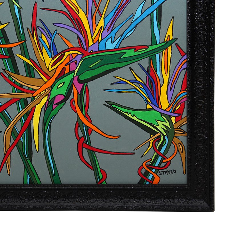 Mike Stanko Framed ”Birds of Paradise" Painting
