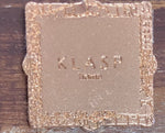 Pair of Modern KLASP Home Nubuck Leather Upholstered Ottomans with Walnut Base - Brand New