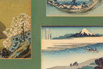 Katsushika Hokusai Woodblock Print Triptych with Oestreicher's Frame