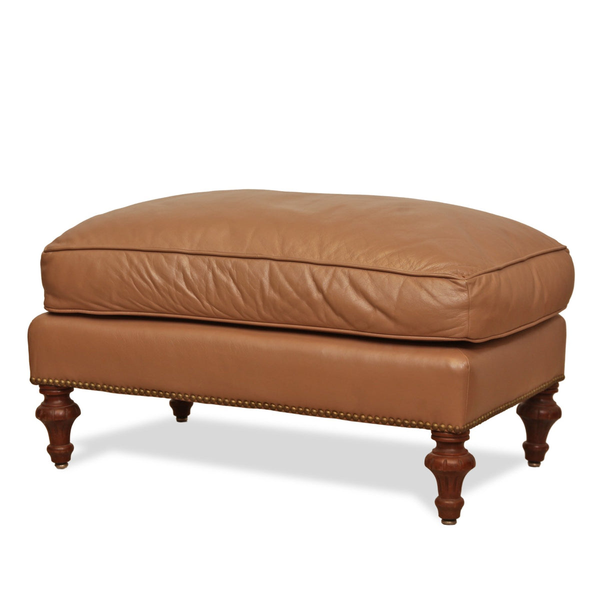 Charles London Leather Armchair and Ottoman