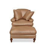Charles London Leather Armchair and Ottoman