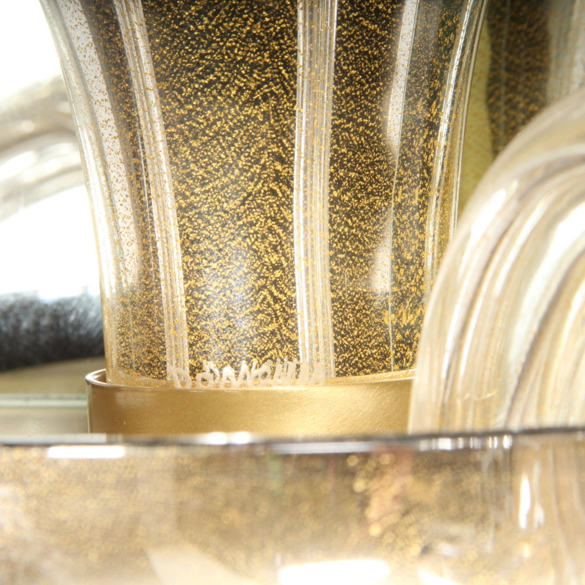 Vintage Donghia Italian Murano Stellare Hand-Blown with Gold Dust Wall Sconces, Pair of