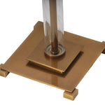 Modern Glass and Brass Adjustable Floor Lamps, Pair of