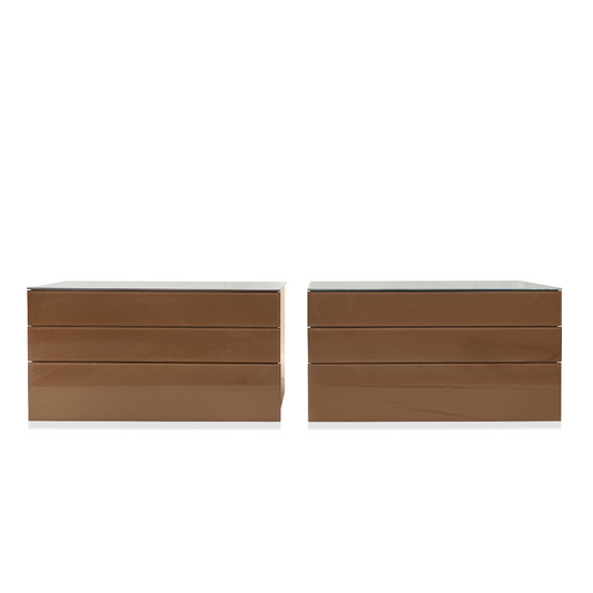 Italian Boxes Porro Bedside Tables by Piero Lissoni, Pair of