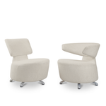 Italian Cassina Aki and Biki Swivel Armchairs by Toshiyuki Kita, Set of