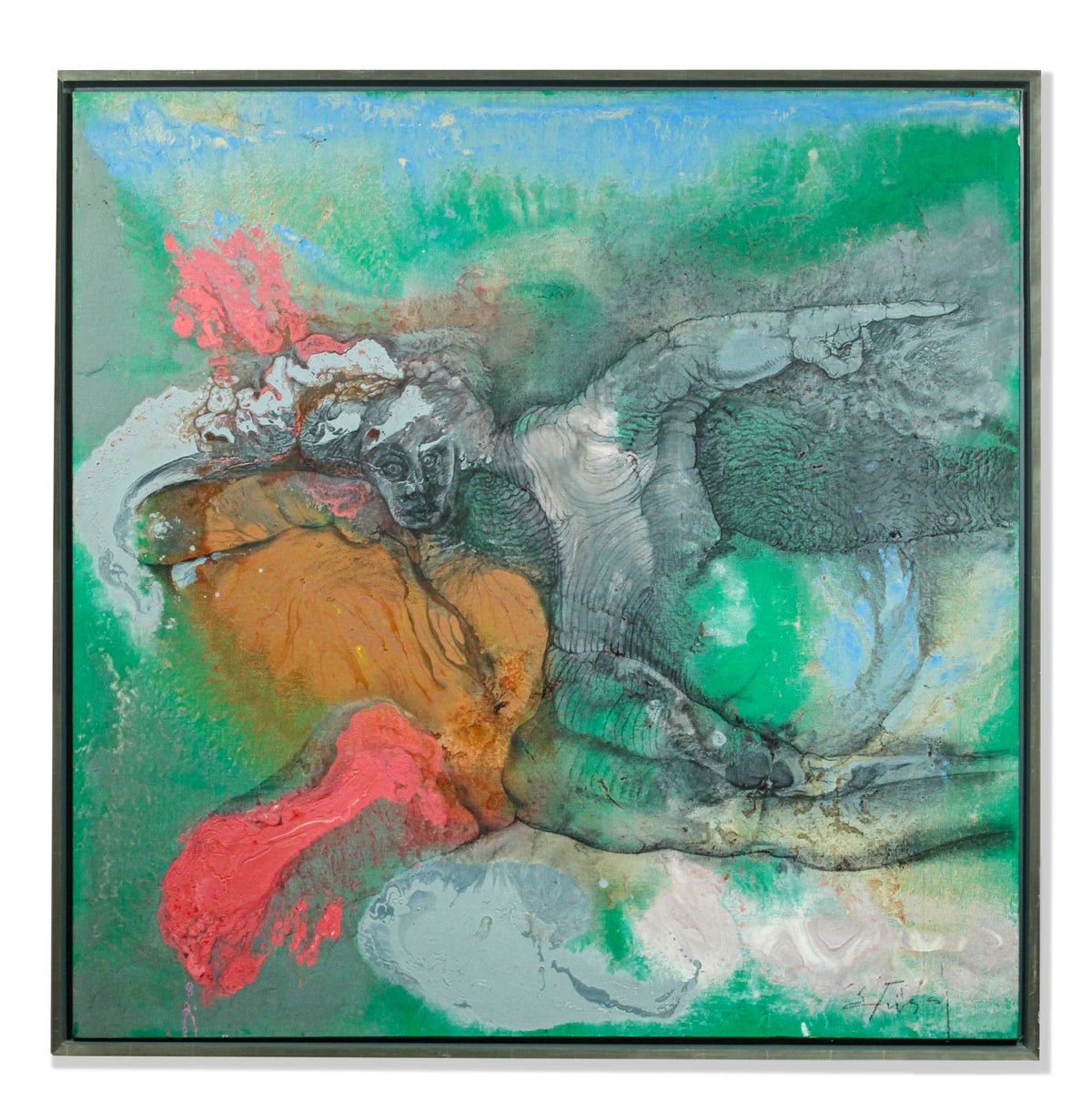 Jan Stussy Framed Oil Painting