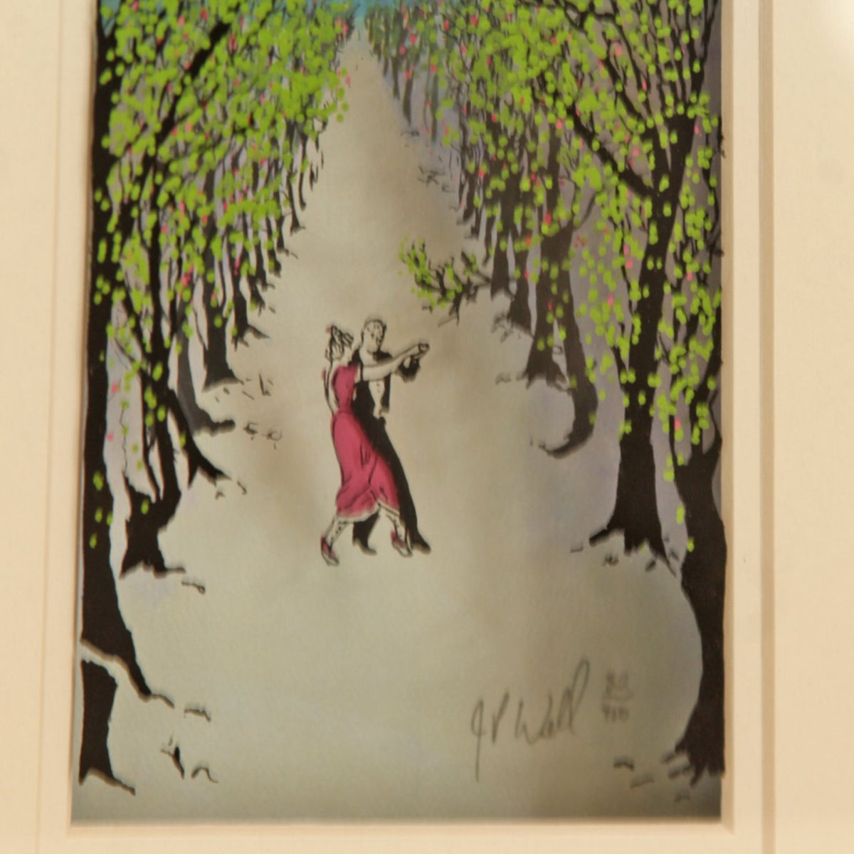 Jean-Pierre Weill Moonlight Dance 3D Glass Vitreograph Shadow Box Art Painting with COA