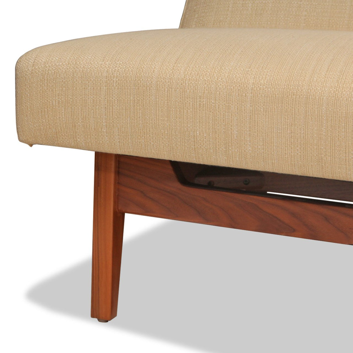 Jens Risom Floating Three-Seat Walnut Sofa in Walnut Cradle Frames with NEW Upholstery