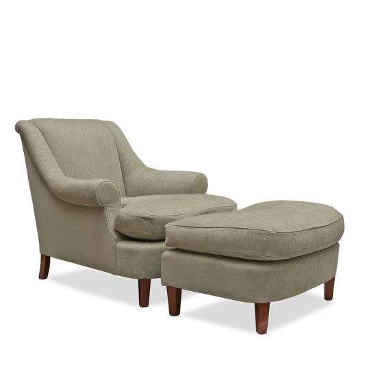 Jonas NYC Furniture Boudin Handmade Armchair and Stool