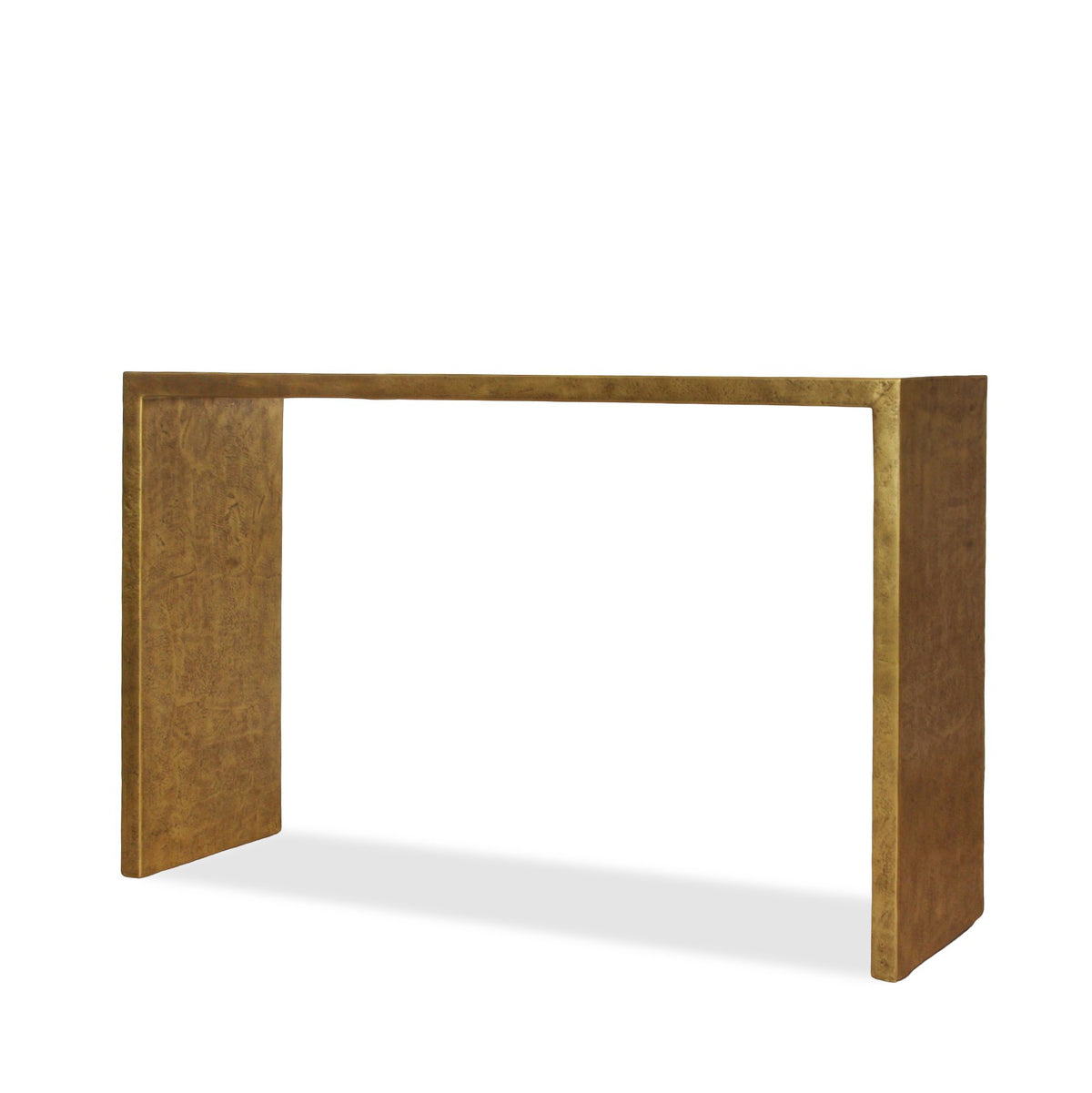 Julian Chichester Distressed Brass Modern Console Table