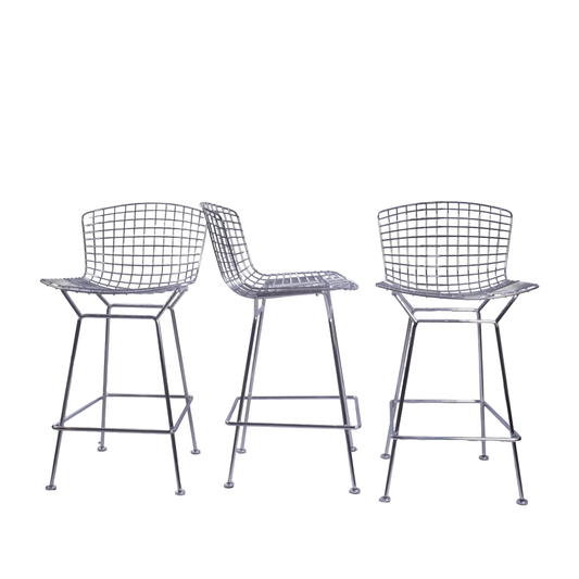Knoll Bertoia Bar Stools Designed by Harry Bertoia, Set of 3