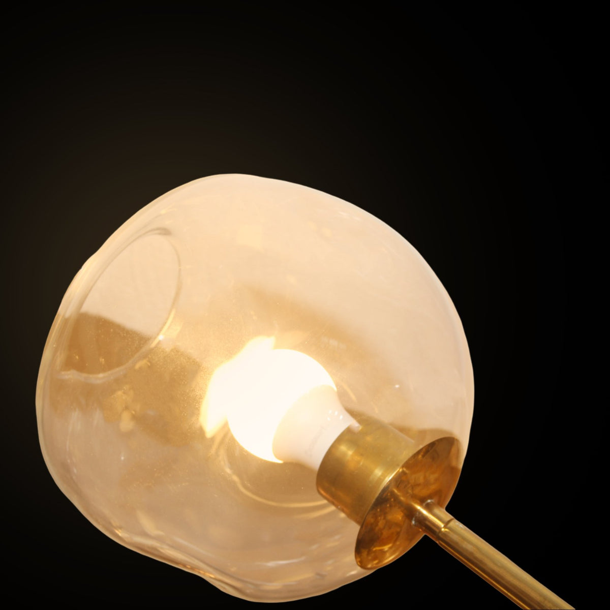 MCM Linear Sputnik Brass and Glass Chandelier
