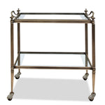 Vintage Maison Jansen Hollywood Regency Silvered Bar Trolley Side Table