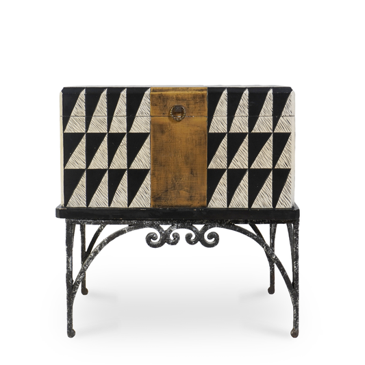 Maitland Smith Post Modern End Table or Storage Trunk