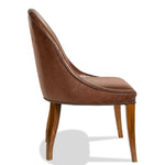 Mason-Art Spoon Chair Upholstered in Brown Leather