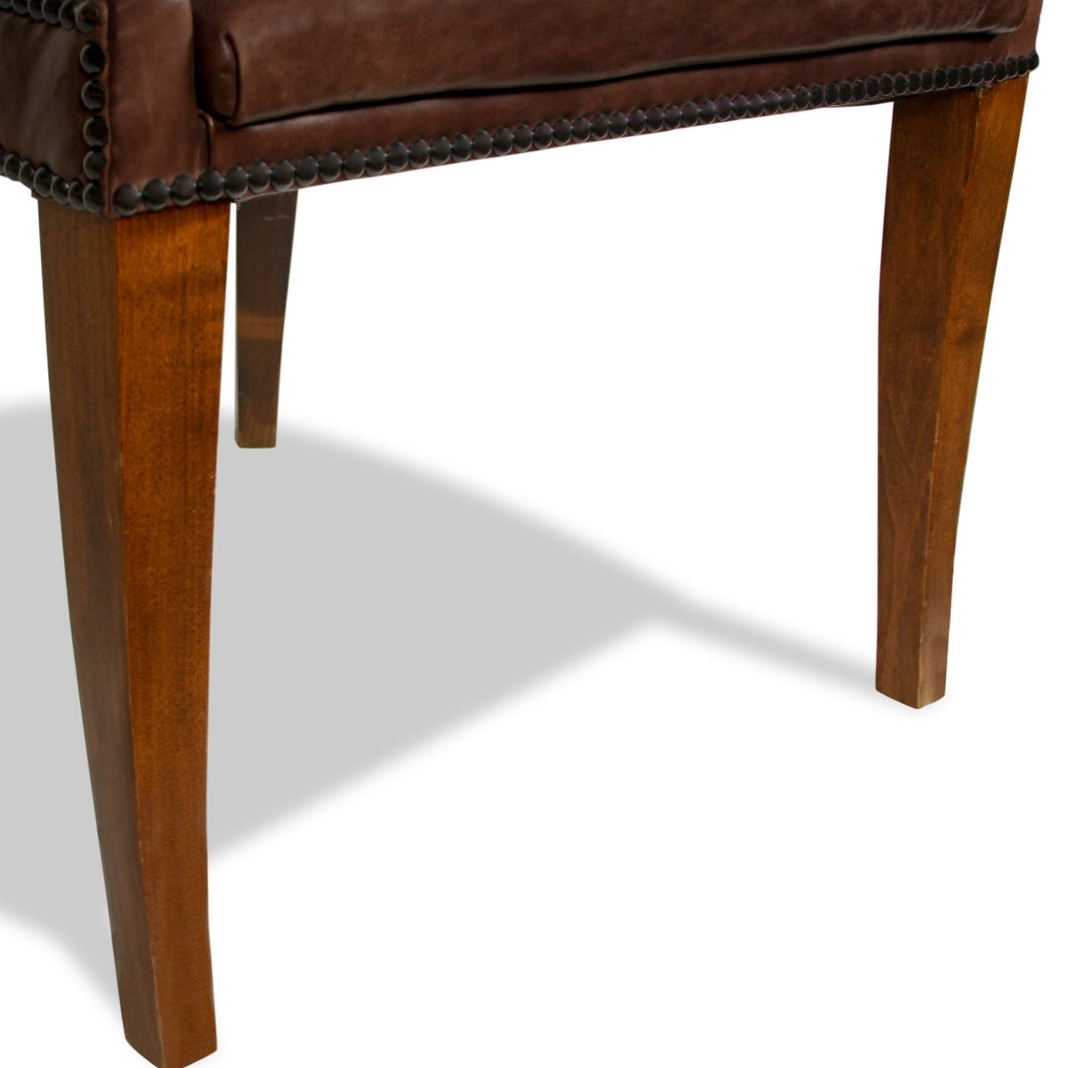 Mason-Art Spoon Chair Upholstered in Brown Leather
