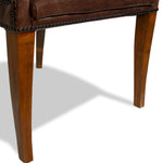 Mason-Art Spoon Chair Upholstered in Brown Leather