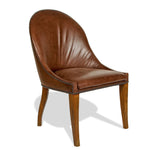 Mason-Art Spoon Chair Upholstered in Brown Leather