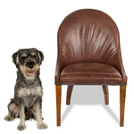 Mason-Art Spoon Chair Upholstered in Brown Leather