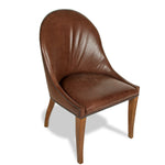 Mason-Art Spoon Chair Upholstered in Brown Leather