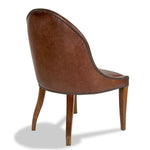 Mason-Art Spoon Chair Upholstered in Brown Leather