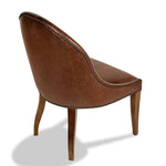 Mason-Art Spoon Chair Upholstered in Brown Leather