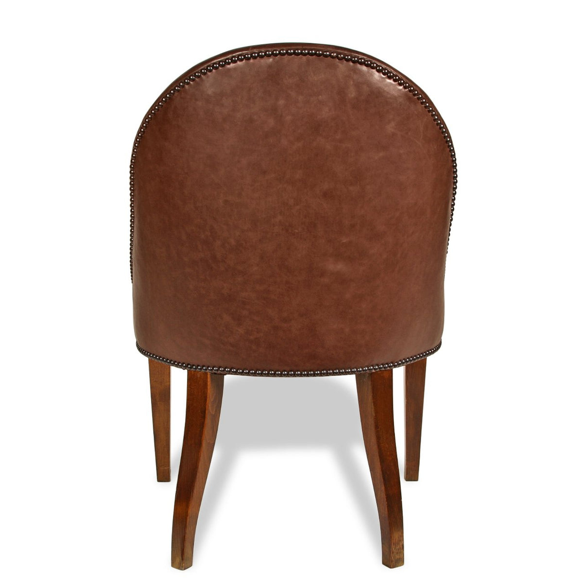 Mason-Art Spoon Chair Upholstered in Brown Leather