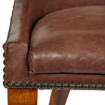 Mason-Art Spoon Chair Upholstered in Brown Leather
