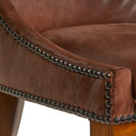 Mason-Art Spoon Chair Upholstered in Brown Leather