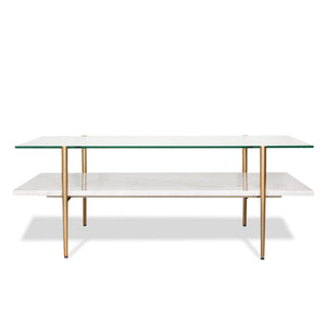 Mid-Century Art Display Marble Coffee Table from William Sonoma