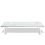 Milo Baughman Style Chrome and Glass Coffee Table