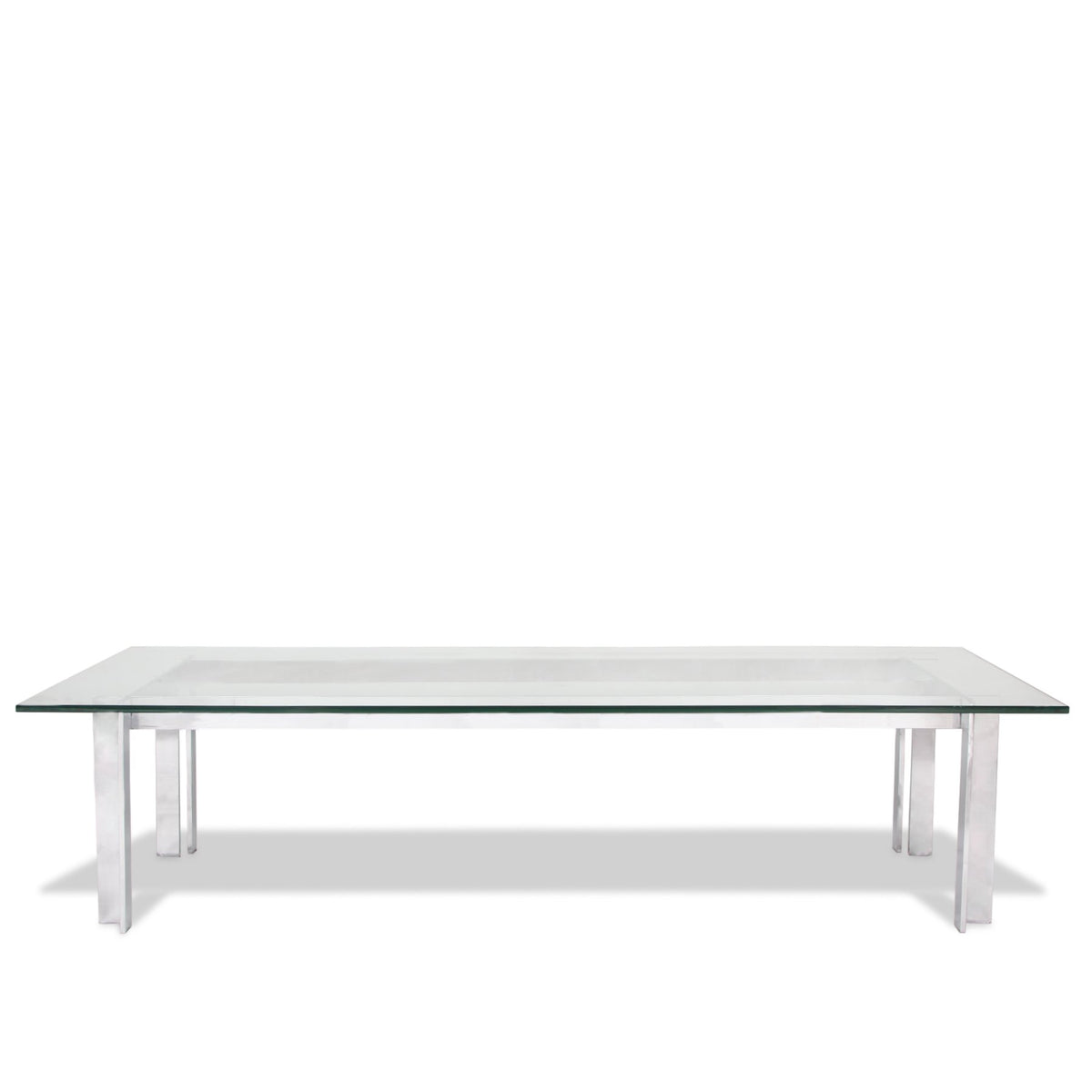 Milo Baughman Style Chrome and Glass Coffee Table