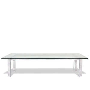 Milo Baughman Style Chrome and Glass Coffee Table