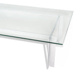 Milo Baughman Style Chrome and Glass Coffee Table