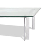 Milo Baughman Style Chrome and Glass Coffee Table