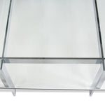 Milo Baughman Style Chrome and Glass Coffee Table