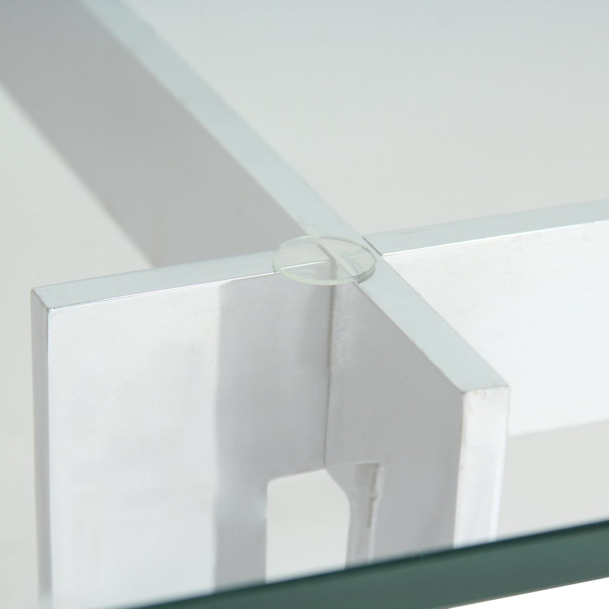 Milo Baughman Style Chrome and Glass Coffee Table