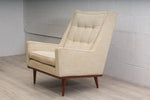 Milo Baughman for James Inc. Lounge Chair with Walnut Frame and Boucle Upholstery