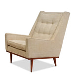 Milo Baughman for James Inc. Lounge Chair with Walnut Frame and Boucle Upholstery
