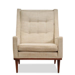 Milo Baughman for James Inc. Lounge Chair with Walnut Frame and Boucle Upholstery