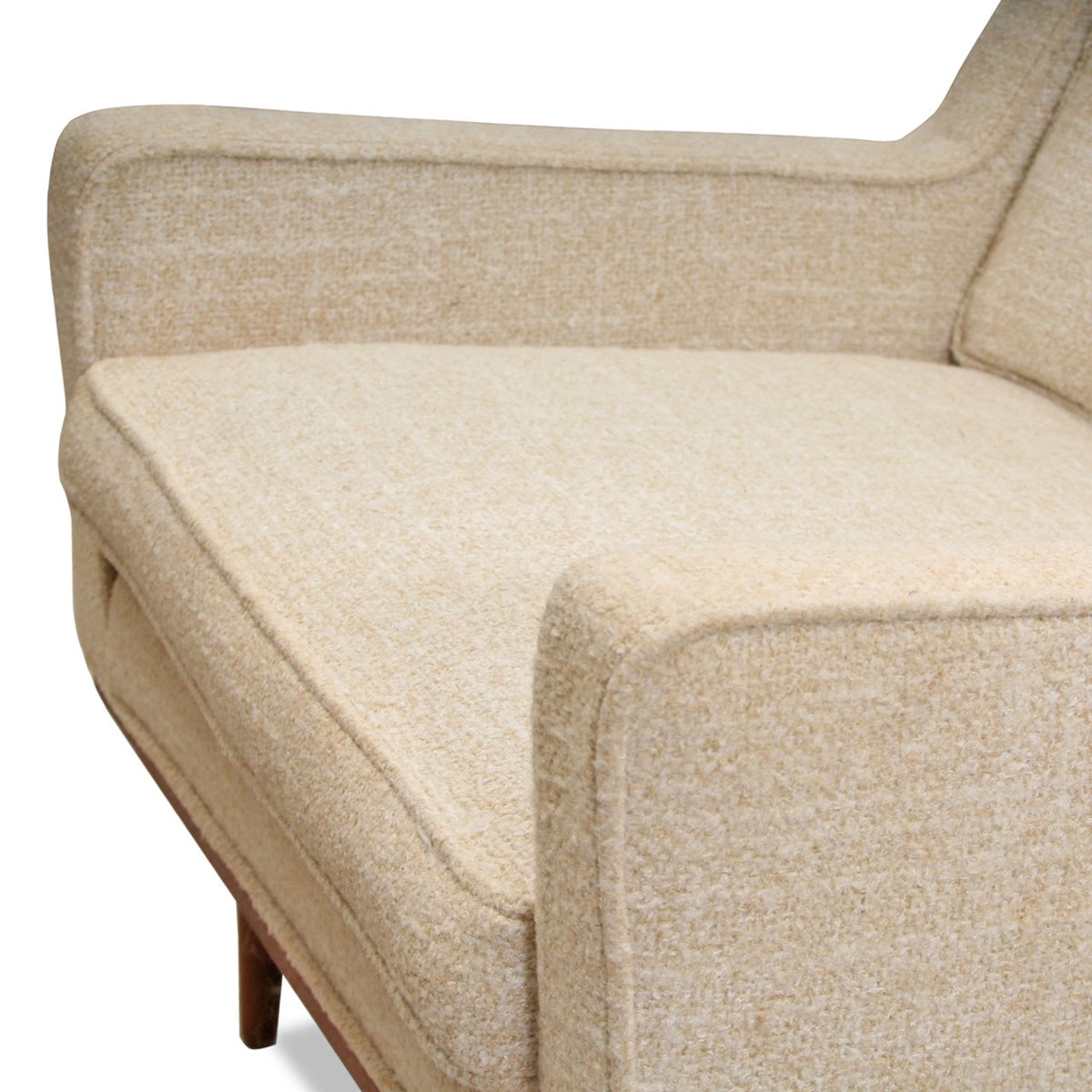 Milo Baughman for James Inc. Lounge Chair with Walnut Frame and Boucle Upholstery