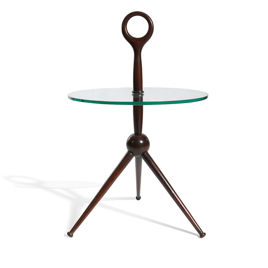 Rare Mid-Century Cesare Lacca Tripod Sphere Base Side Table by A. DeBaggis, Cantu, Italy, C50’s