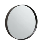 Pair of Modern Round Walnut Mirrors