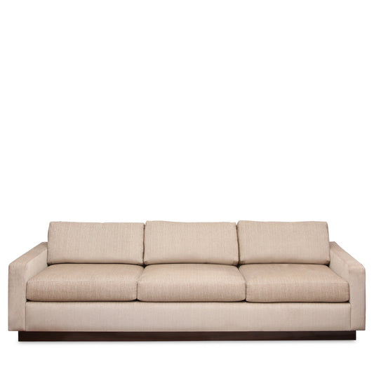 Modern Custom Made Sofa With Linen and Silk Upholstery