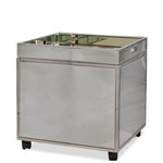 Modern Mirrored Side Table with Tray Top