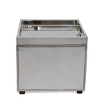 Modern Mirrored Side Table with Tray Top