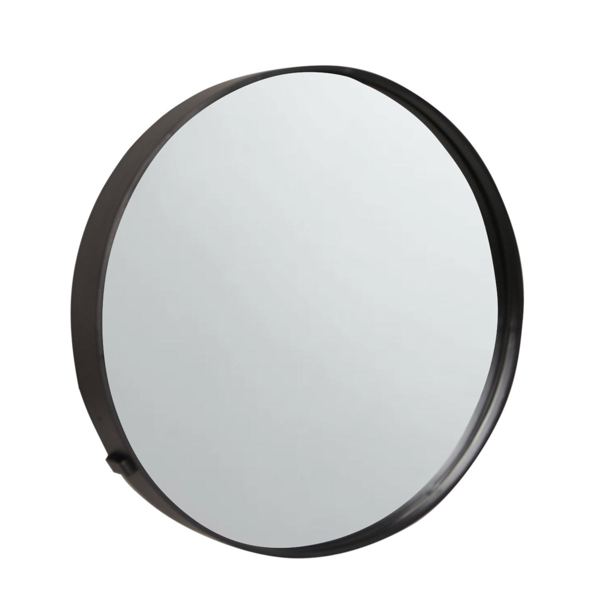 Pair of Modern Round Walnut Mirrors