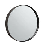 Pair of Modern Round Walnut Mirrors