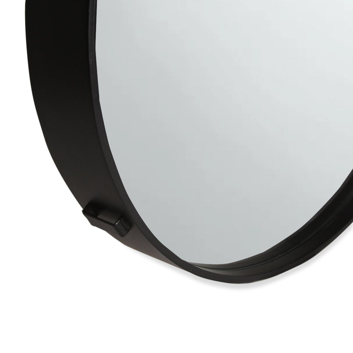 Pair of Modern Round Walnut Mirrors