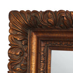 Monumental Handcarved Mahogany Mirror with Italian Toleware Details and 22K Gold Leaf Accents